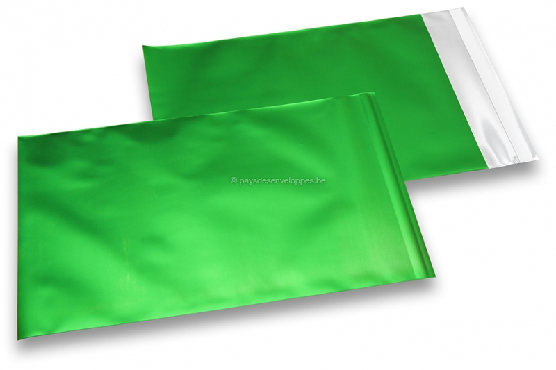 Enveloppes aluminium métallisées mat - vert 180 x 250 mm