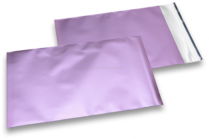 Enveloppes aluminium métallisées mat - lilas 180 x 250 mm