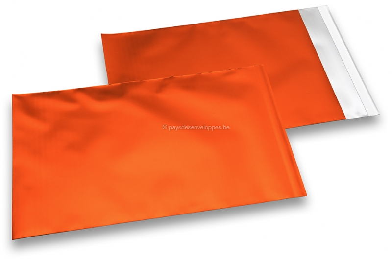 Enveloppes aluminium métallisées mat - orange 180 x 250 mm