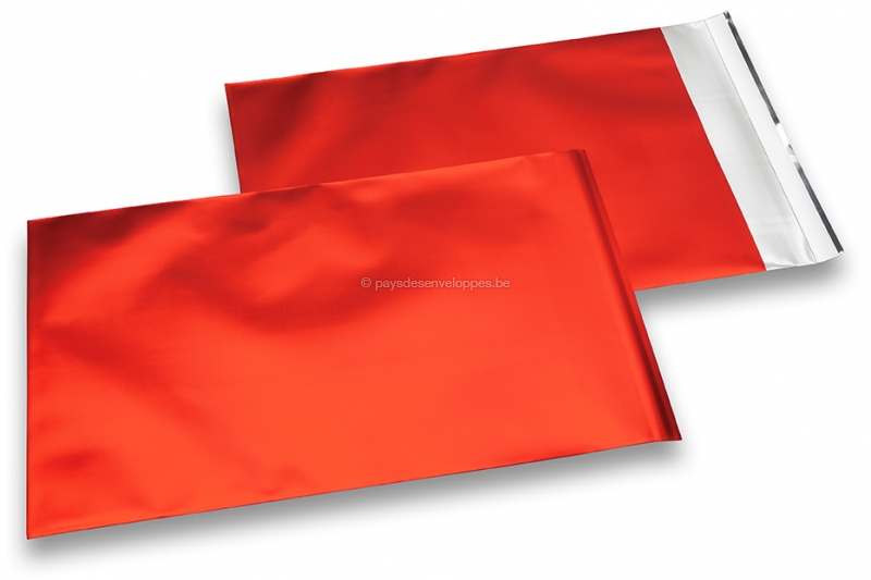 Enveloppes aluminium métallisées mat - rouge 180 x 250 mm