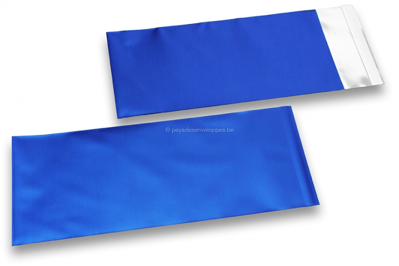 Enveloppes aluminium métallisées mat - bleu foncé 110 x 220 mm