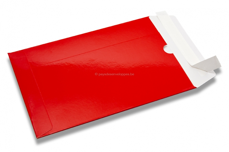 Enveloppes carton brillant - Rouge