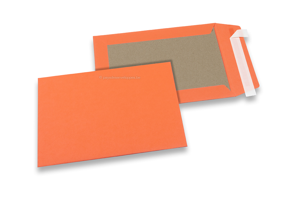 Enveloppes dos carton colorées - Orange, 162 x 229 mm