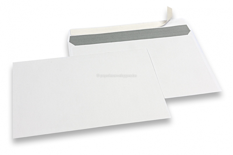 Enveloppes blanches en papier, 162 x 229 mm (C5), 90gr, bande adhésive