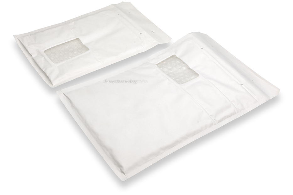 Enveloppes à bulles blanches à fenêtre