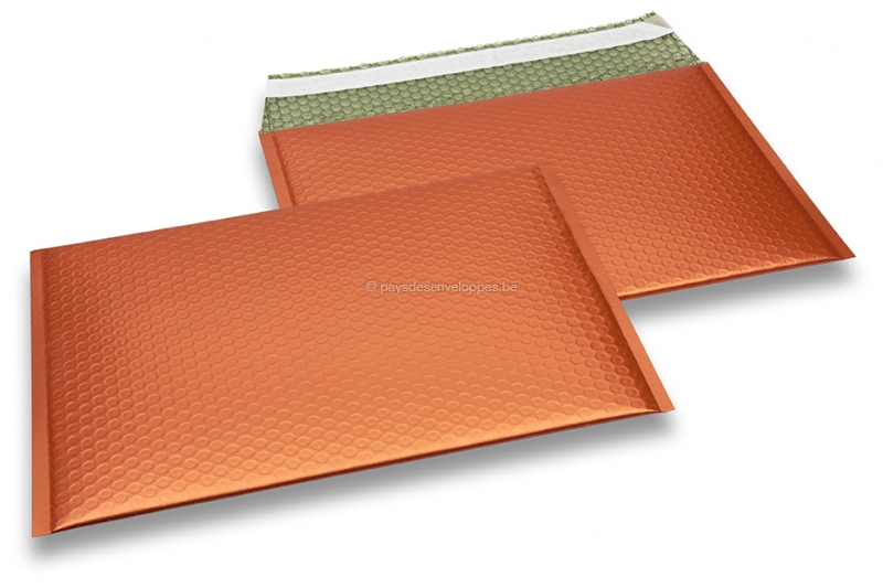 Enveloppes à bulles ECO métallisées mat colorées - orange 235 x 325 mm