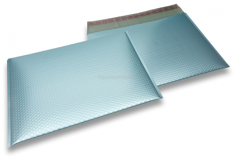 Enveloppes à bulles ECO métallisées mat colorées - bleu foncé 320 x 425 mm