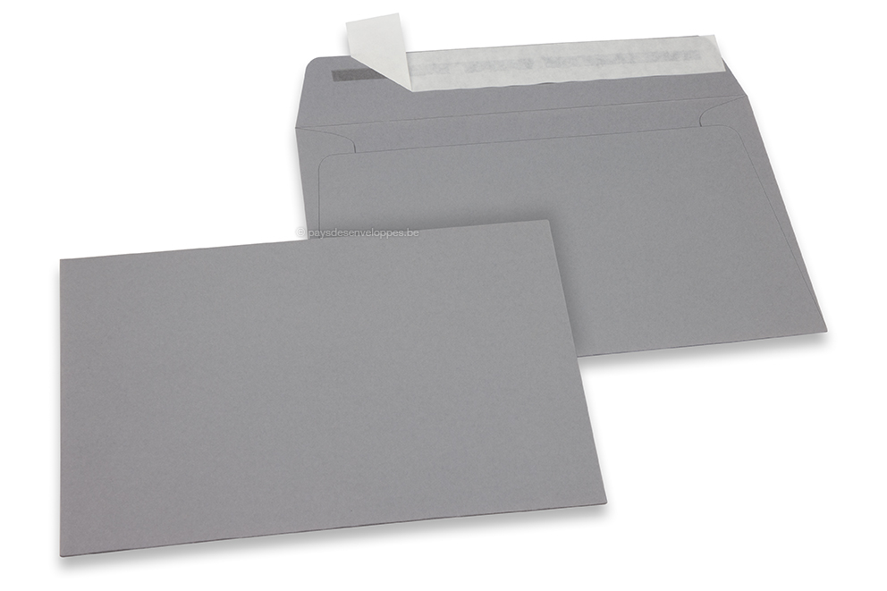 Enveloppes papier colorées - Gris, 114 x 162 mm