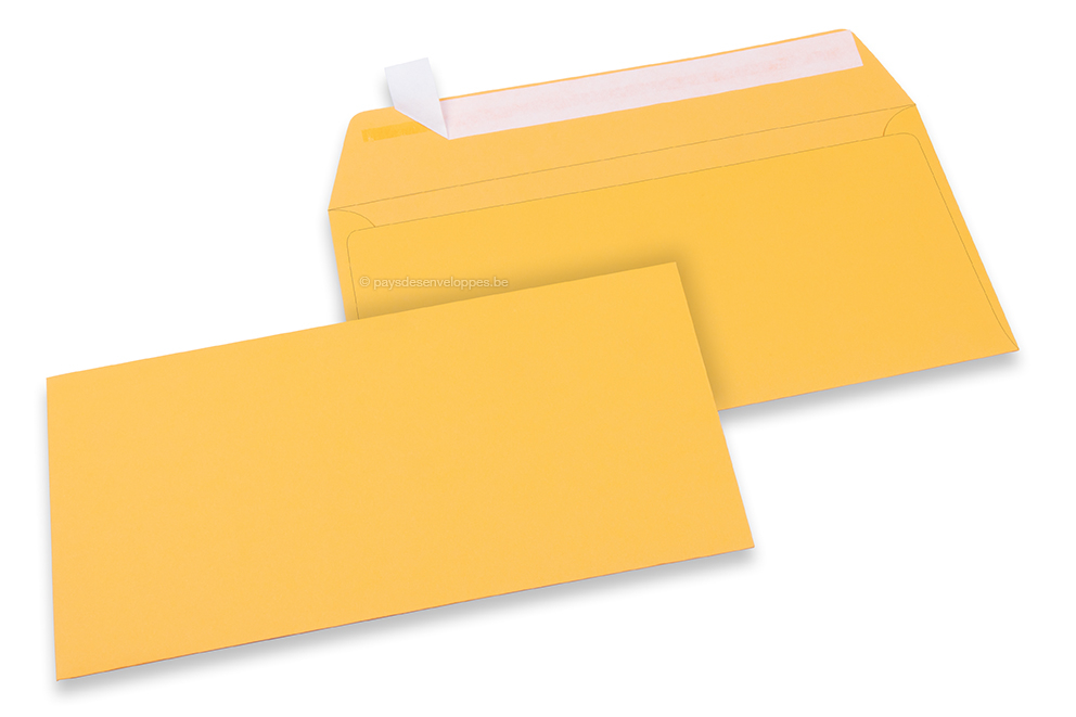 Enveloppes papier colorées - Jaune or, 110 x 220 mm