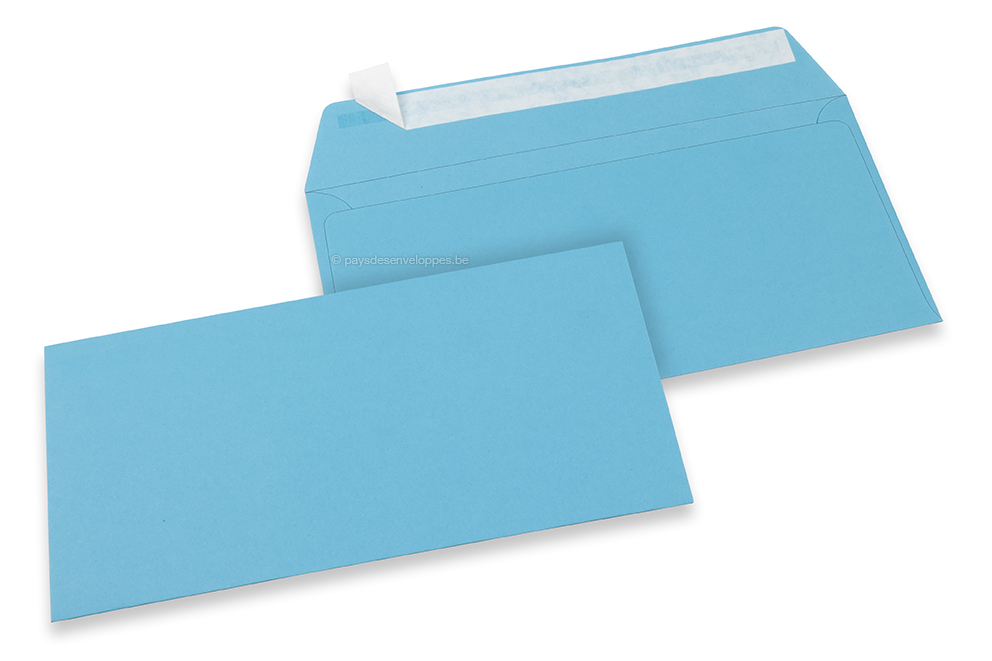 Enveloppes papier colorées - Bleu ciel, 110 x 220 mm