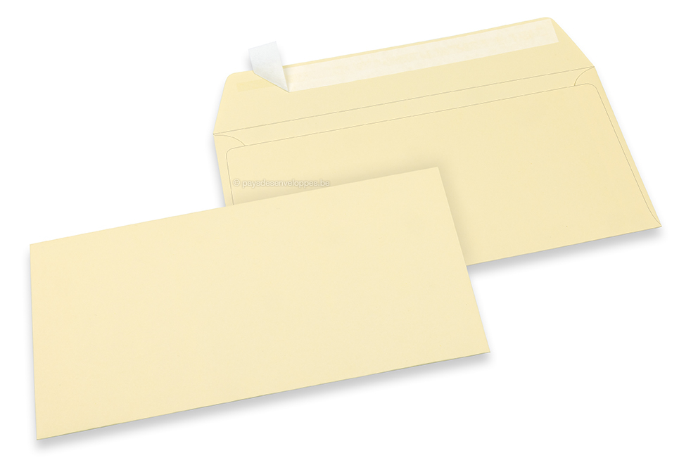 Enveloppes papier colorées - Blanc ivoire, 110 x 220 mm