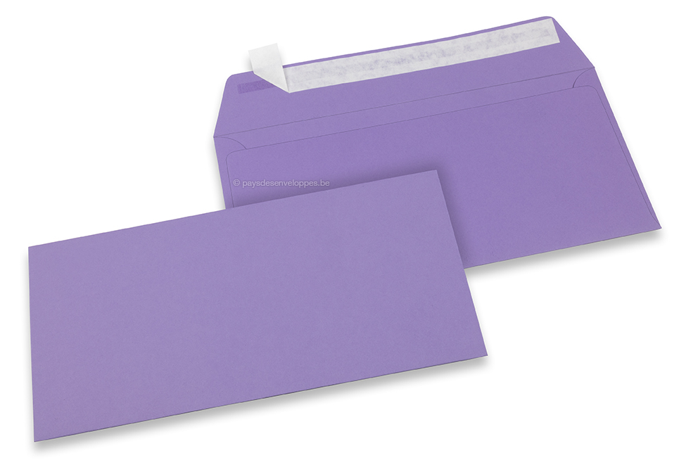 Enveloppes papier colorées - Violet, 110 x 220 mm