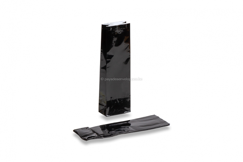 Sachets colorés avec soufflets - noir 55 x 30 x 175 mm, 50 grammes