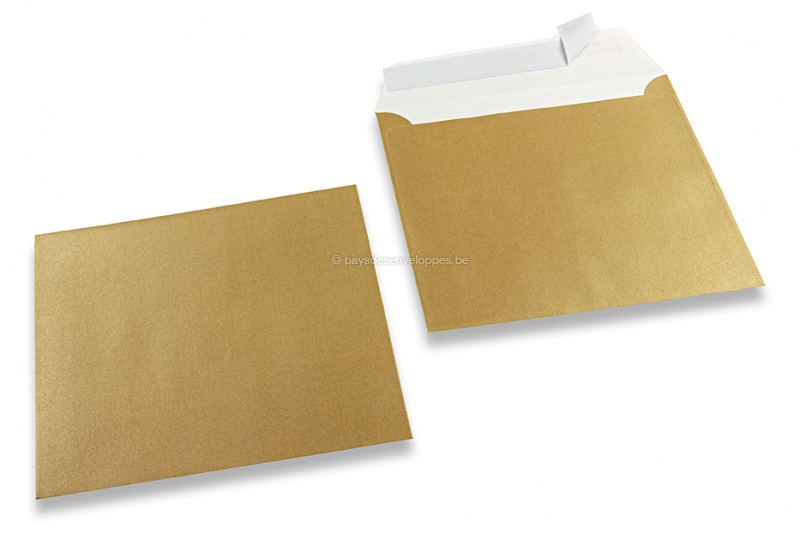 Enveloppes de couleurs nacrées - Or, 155 x 155 mm