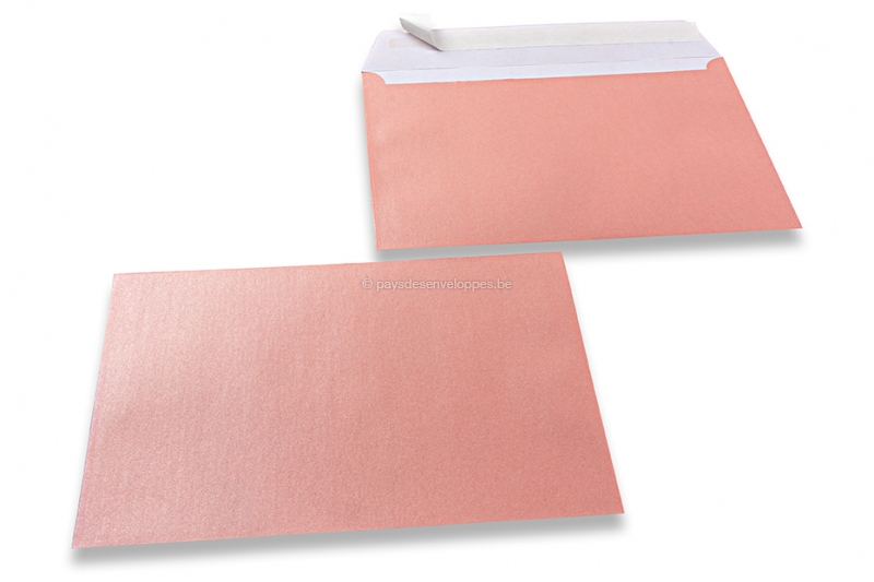 Enveloppes de couleurs nacrées - Rose bébé, 162 x 229 mm