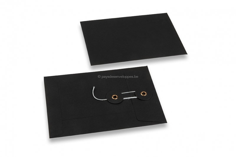 Enveloppes avec fermeture Japonaise - 114 x 162 mm, noir