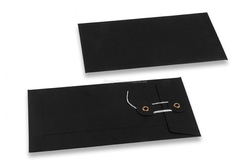 Enveloppes avec fermeture Japonaise - 110 x 220 mm, noir