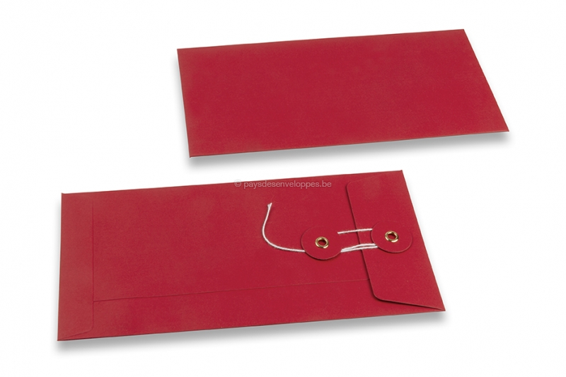 Enveloppes avec fermeture Japonaise - 110 x 220 mm, rouge