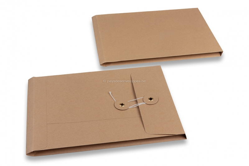 Enveloppes avec fermeture Japonaise - 162 x 229 x 25 mm, marron