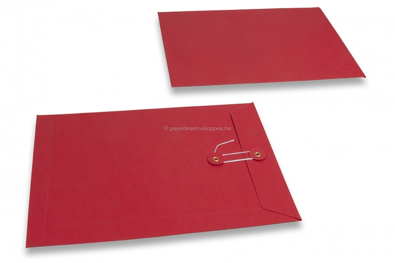 Enveloppes avec fermeture Japonaise - 229 x 324 mm, rouge