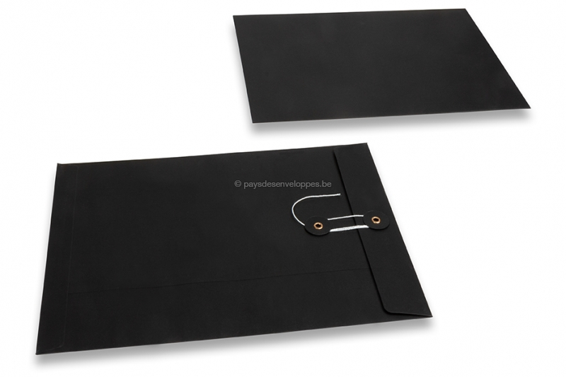 Enveloppes avec fermeture Japonaise - 229 x 324 mm, noir