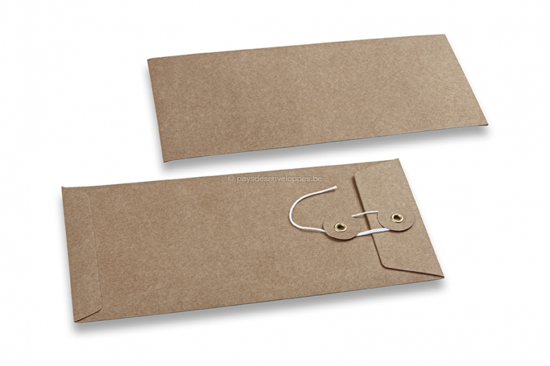 Enveloppes avec fermeture Japonaise - 110 x 220 mm, kraft brun
