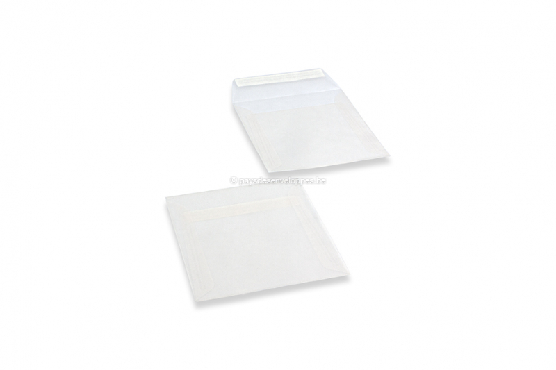 Enveloppes blanches transparentes - 160 x 160 mm