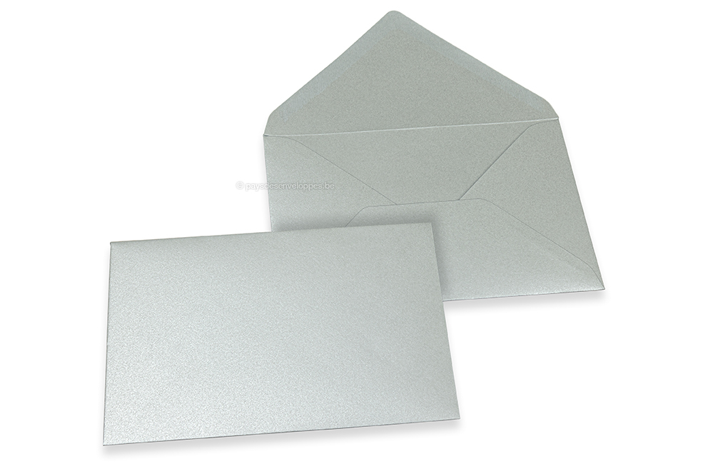 Enveloppes colorées pour cartes de voeux - argent métallisé, 114 x 162 mm