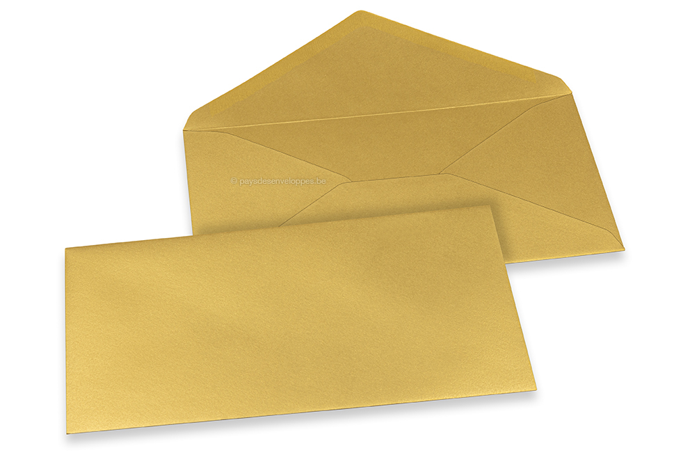 Enveloppes colorées pour cartes de voeux - or métallisé, 110 x 220 mm