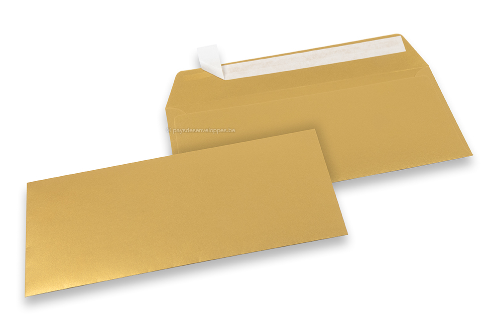 Enveloppes papier colorées - Or métallisé, 110 x 220 mm