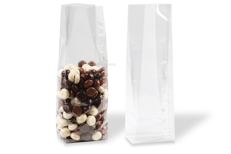 Sachets transparents avec fond plat - 100 x 280 x 60 mm, 1200 ml