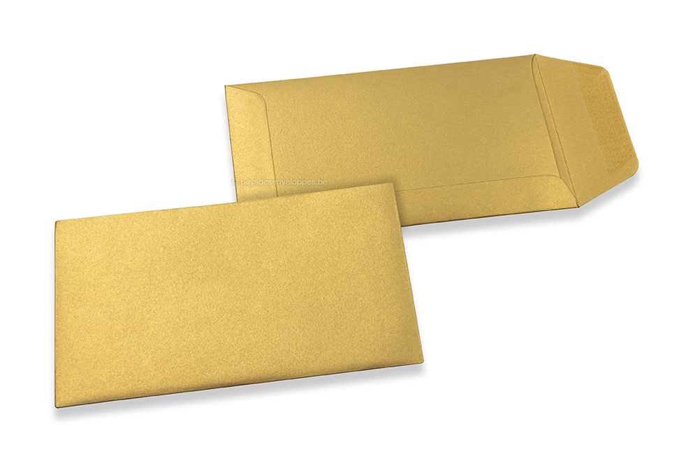 Pochettes en papier kraft couleur - Or, 65 x 105 mm
