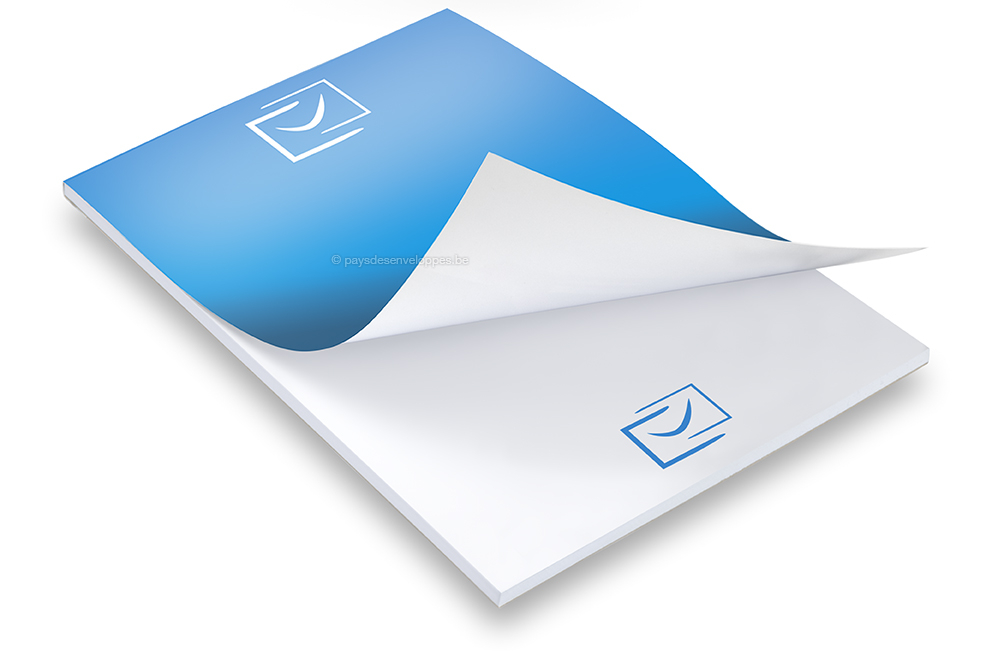 Bloc-notes personnalisé  - 210 x 297 mm mm, couverture avec finition brillante