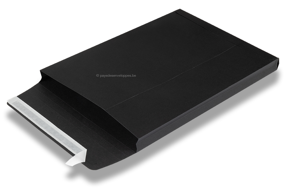 Enveloppes colorées à soufflet - noir, 229 x 324 x 25 mm