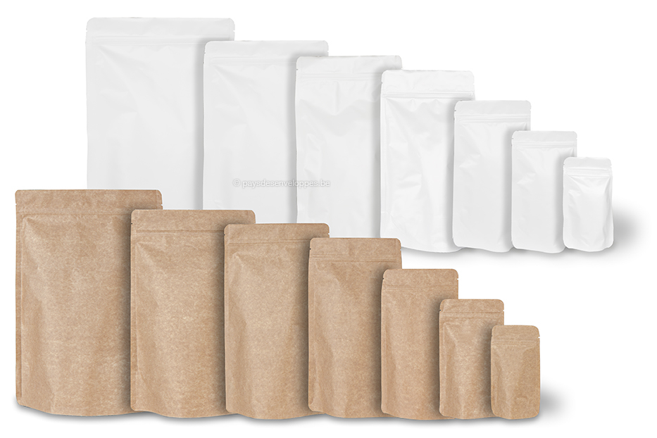 Sachets kraft - brun et blanc