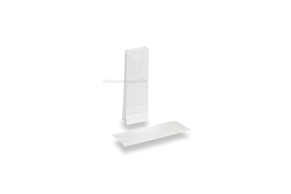 Sachets kraft blanc - 55 x 30 x 175 mm sans fenêtre, 50 ml