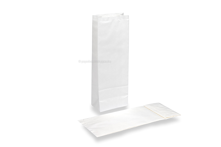Sachets kraft blanc - 105 x 65 x 298 mm sans fenêtre, 500 ml