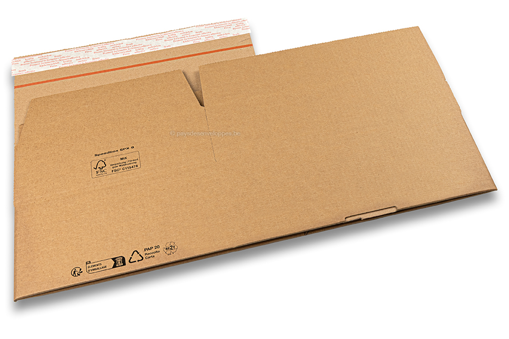 Caisse carton fond automatique - marron, 310 x 230 x 110 mm - SPX9 